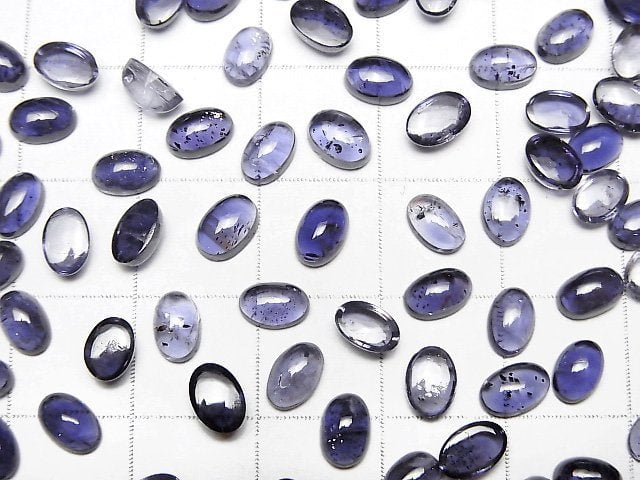 [Video] High Quality Iolite AAA Oval Cabochon 6x4mm 5pcs $3.79!