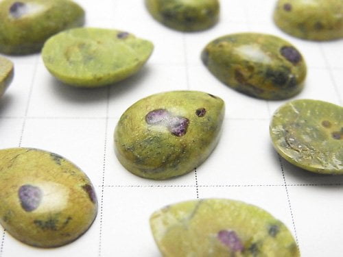 Atlantisite (Serpentine withStichtite) Pear shape Cabochon 14x10mm 3pcs