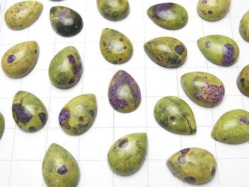 Atlantisite (Serpentine withStichtite) Pear shape Cabochon 14x10mm 3pcs