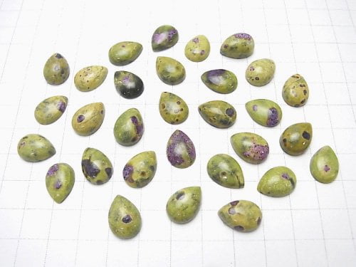 Atlantisite (Serpentine withStichtite) Pear shape Cabochon 14x10mm 3pcs