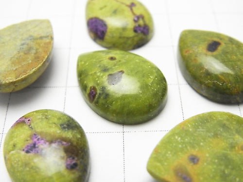 Atlantisite(Serpentine withStichtite) Pear shape Cabochon 18x13mm 3pcs