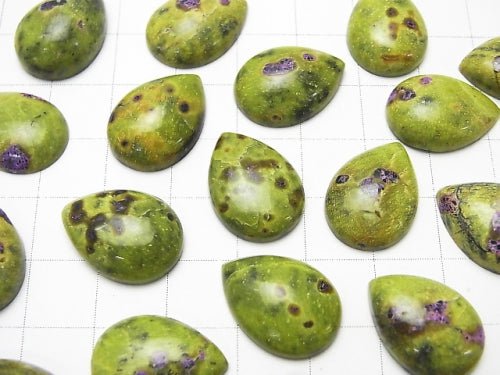 Atlantisite(Serpentine withStichtite) Pear shape Cabochon 18x13mm 3pcs