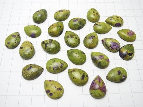 Atlantisite(Serpentine withStichtite) Pear shape Cabochon 18x13mm 3pcs