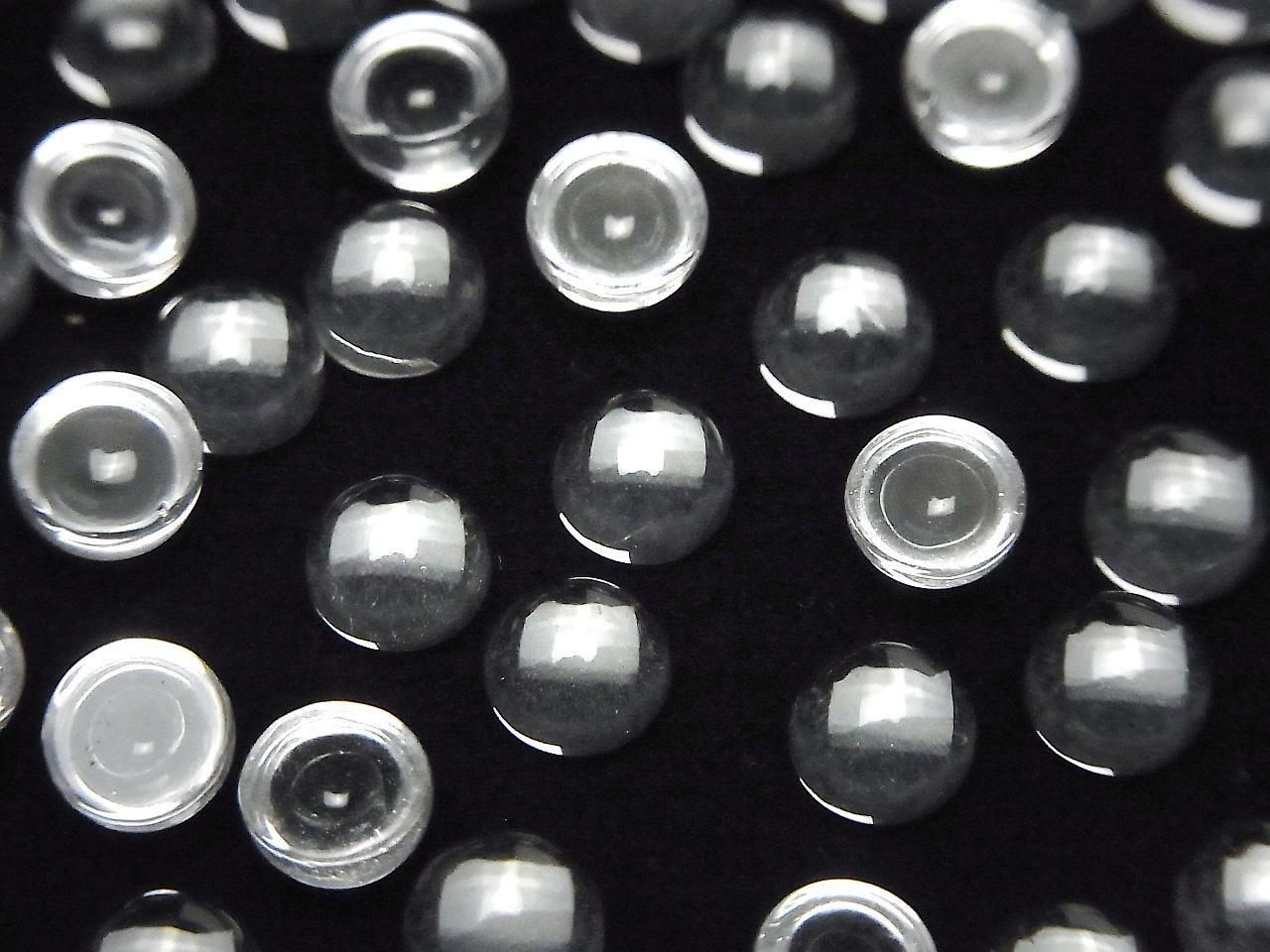 Cabochon rond en quartz cristal AAA 6x6mm 10 pièces