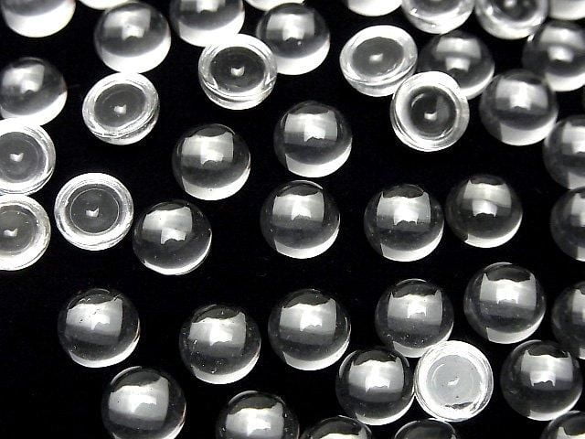 Crystal Quartz AAA Round Cabochon 8x8mm 5pcs