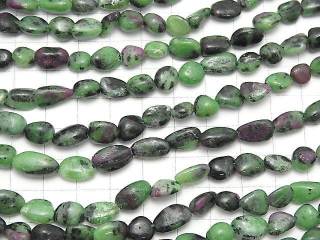 1strand $5.79! Ruby In Zoisite Small Size Nugget 1strand beads (aprx.15inch / 38cm)