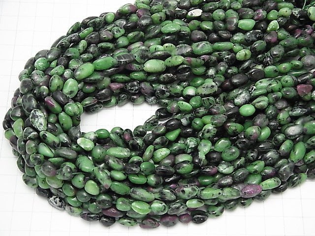 1strand $5.79! Ruby In Zoisite Small Size Nugget 1strand beads (aprx.15inch / 38cm)