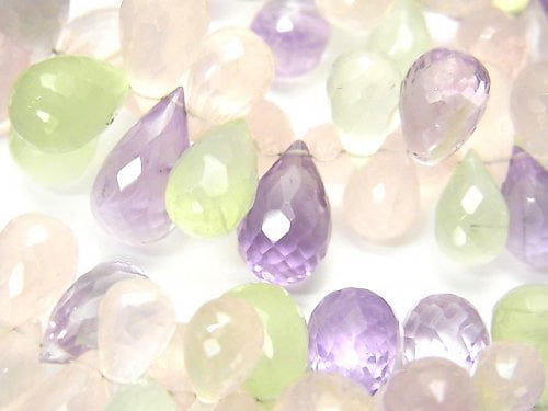 Drop, Faceted Briolette, Mixed Stone Gemstone Beads