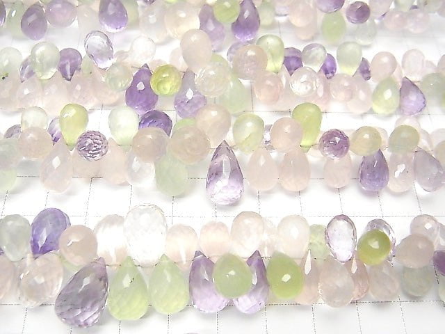 [Video] High Quality Mixed Stone AAA- Drop  Faceted Briolette  half or 1strand beads (aprx.7inch/18cm)