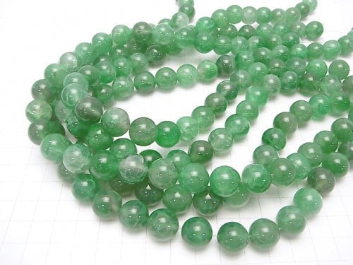 1strand $8.79! Green Color Crack Chalcedony Round 12mm 1strand beads (aprx.15inch / 38cm)