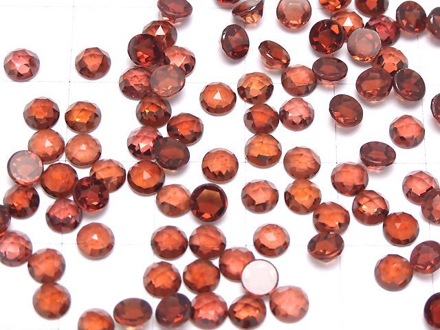 [Video]High Quality Mozambique Garnet AAA Round Rose Cut 4x4x2mm 10pcs