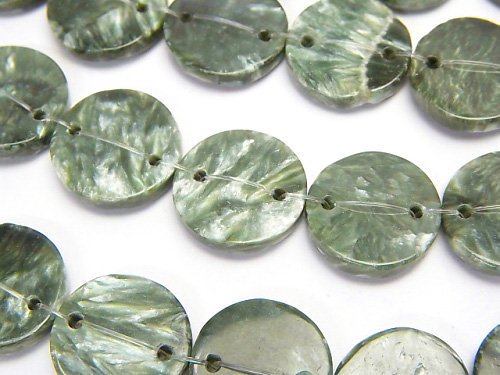 Coin, Seraphinite Gemstone Beads