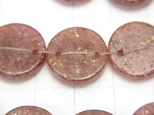 Moscovite 2 holes Flat Coin [15mm] [20mm] half or 1strand beads (aprx. 15inch / 36cm)