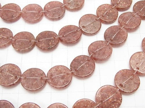 Moscovite 2 holes Flat Coin [15mm] [20mm] half or 1strand beads (aprx. 15inch / 36cm)