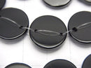 Onyx AAA 2 holes Flat Coin [15mm] [20mm] half or 1strand beads (aprx. 15inch / 36cm)