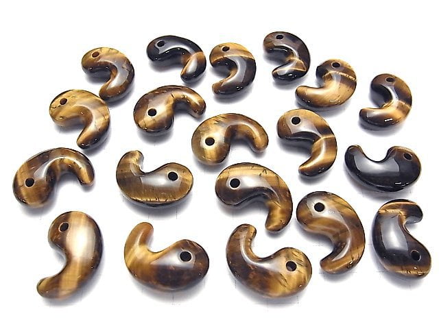 [Video]Yellow Tiger's Eye AAA- Comma Shaped Bead 30x20mm 3pcs