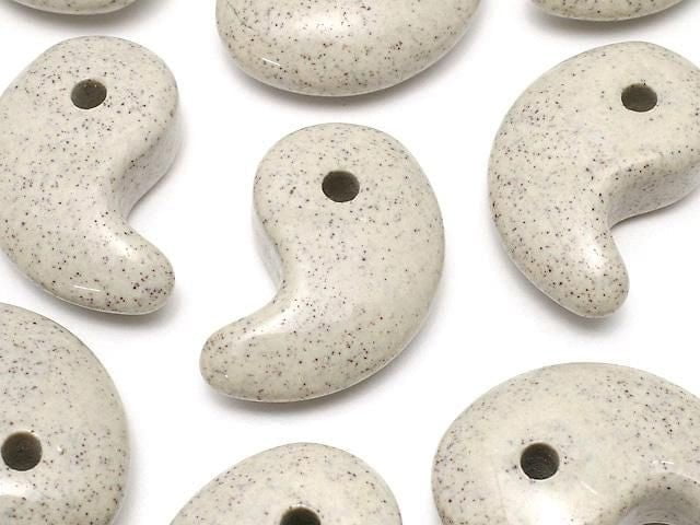 [Video] Taiwan Hokutolite Comma Shaped Bead 30x20mm 1pc
