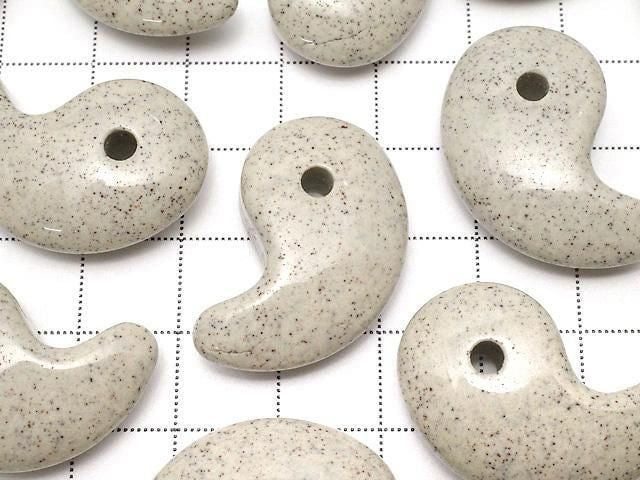 [Video] Taiwan Hokutolite Comma Shaped Bead 30x20mm 1pc