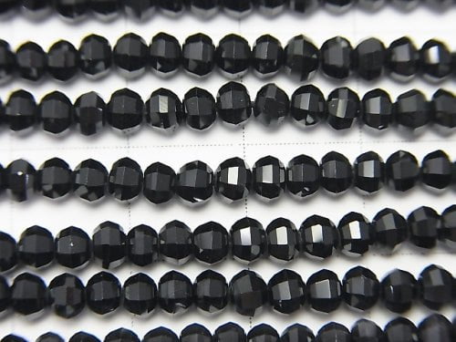 High Quality! Black Spinel AAA Semi Faceted Round 4mm 1/4 or 1strand beads (aprx.15inch / 38cm)