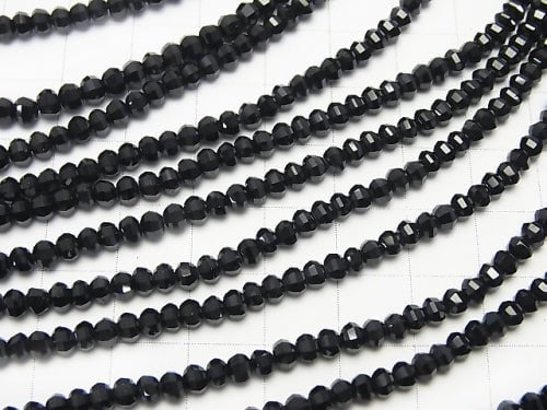 High Quality! Black Spinel AAA Semi Faceted Round 4mm 1/4 or 1strand beads (aprx.15inch / 38cm)