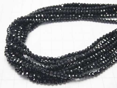 High Quality! Black Spinel AAA Semi Faceted Round 4mm 1/4 or 1strand beads (aprx.15inch / 38cm)