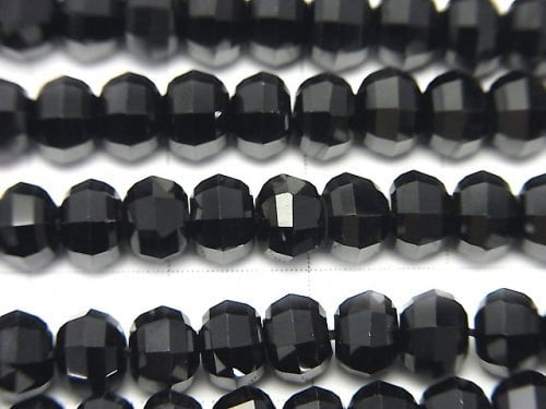 High Quality! Black Spinel AAA Semi Faceted Round 6mm 1/4 or 1strand beads (aprx.15inch / 38cm)