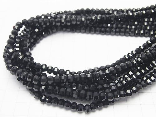 High Quality! Black Spinel AAA Semi Faceted Round 6mm 1/4 or 1strand beads (aprx.15inch / 38cm)