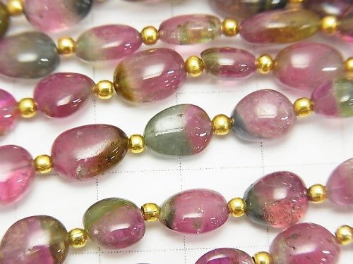 High Quality Watermelon Tourmaline AAAA Nugget Size Gradation half or 1strand beads (aprx.15inch / 38cm)