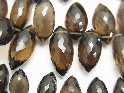 High Quality Smoky Quartz AAA Marquise Rice  Faceted Briolette  half or 1strand beads (aprx.5inch/12cm)