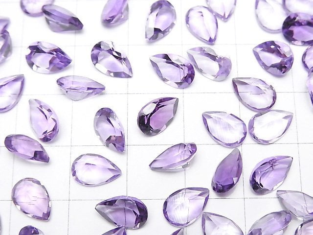 [Video]High Quality Amethyst AAA Loose stone Pear shape Faceted 9x6mm 5pcs