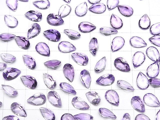 [Video]High Quality Amethyst AAA Loose stone Pear shape Faceted 9x6mm 5pcs