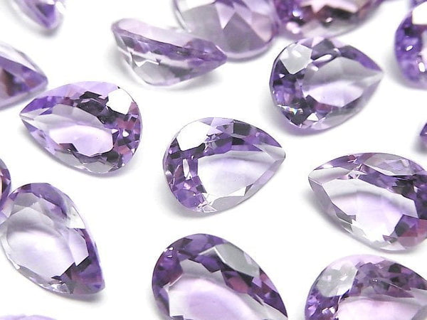 [Video]High Quality Light Color Amethyst AAA Loose Stone Pear Shape Faceted 14x10mm 2pcs