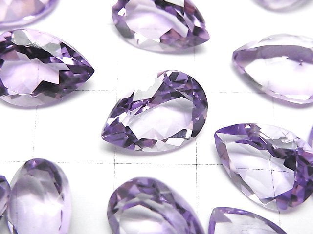 [Video]High Quality Light Color Amethyst AAA Loose Stone Pear Shape Faceted 14x10mm 2pcs