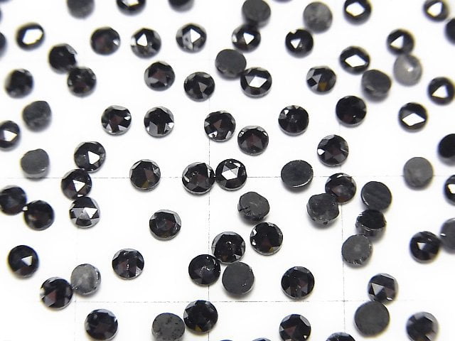 Black Diamond AAA Round Rose Cut 2.5x2.5x1mm 5pcs $19.99!