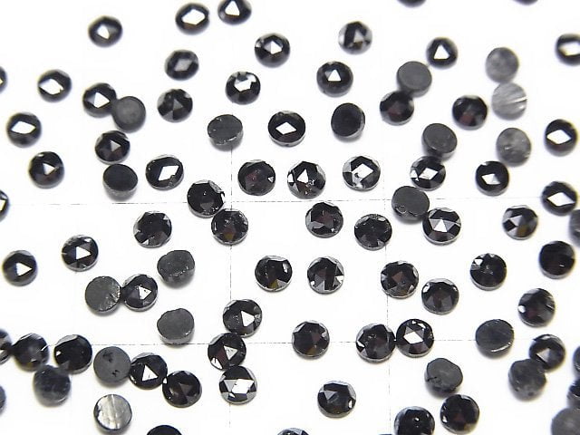 Black Diamond AAA Round Rose Cut 2.5x2.5x1mm 5pcs $19.99!