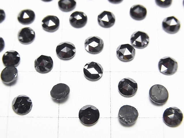 [Video] Black Diamond AAA Round Rose Cut 4x4mm 1pc