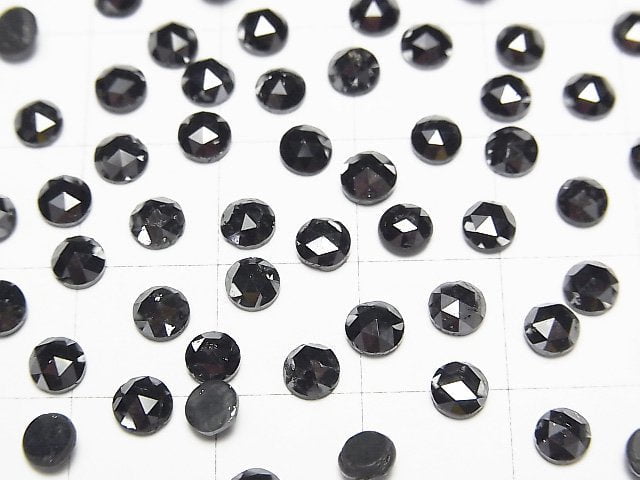 [Video] Black Diamond AAA Round Rose Cut 4x4mm 1pc