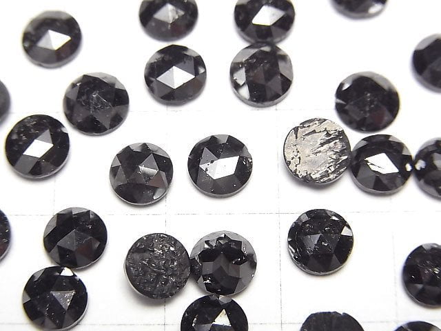 [Video] Black Diamond AAA Round Rose Cut 6x6mm 1pc