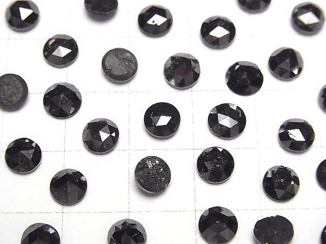 [Video] Black Diamond AAA Round Rose Cut 6x6mm 1pc