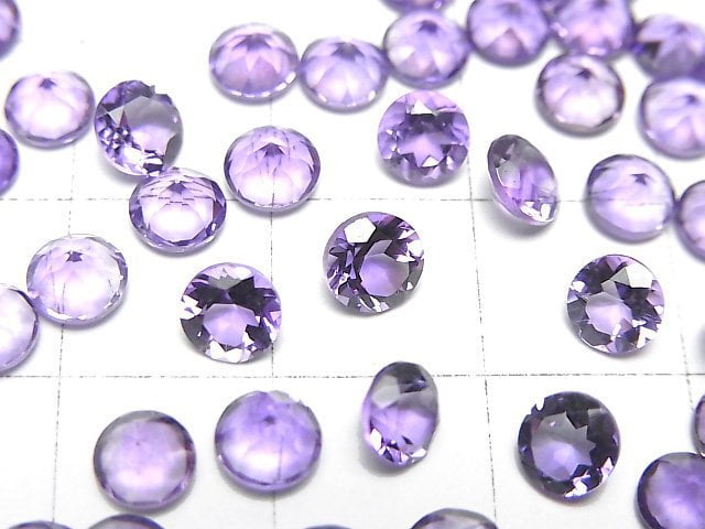 [Video]High Quality Amethyst AAA Loose stone Round Faceted 5x5mm 10pcs