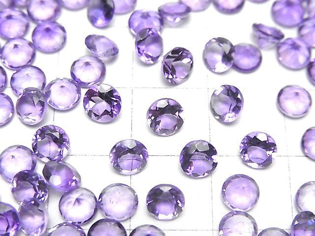 [Video]High Quality Amethyst AAA Loose stone Round Faceted 5x5mm 10pcs