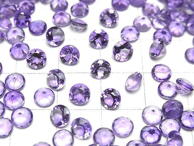 [Video]High Quality Amethyst AAA Loose stone Round Faceted 5x5mm 10pcs