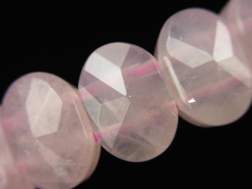 Rose Quartz AA ++ 2 Holes Faceted Oval 14x10x6mm 1strand (Bracelet)