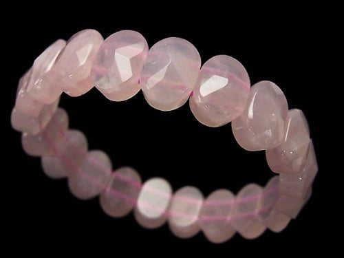 Rose Quartz AA ++ 2 Holes Faceted Oval 14x10x6mm 1strand (Bracelet)