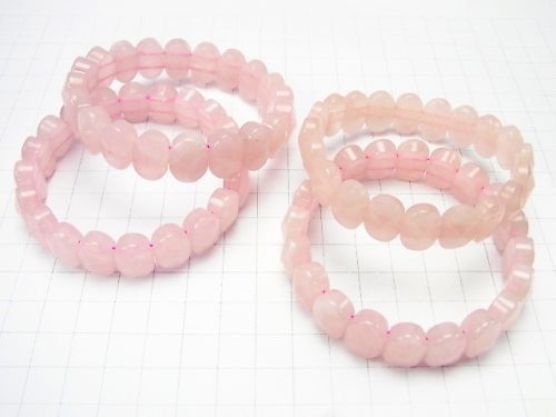 Rose Quartz AA ++ 2 Holes Faceted Oval 14x10x6mm 1strand (Bracelet)