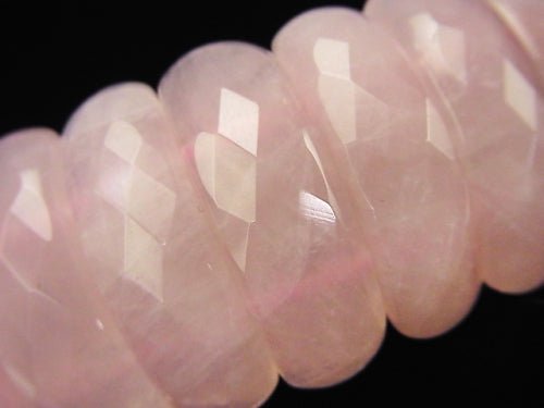 Rose Quartz AA ++ Double Hole Faceted Oval 25x9x8mm 1strand (Bracelet)