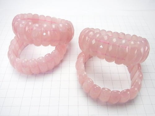 Rose Quartz AA ++ Double Hole Faceted Oval 25x9x8mm 1strand (Bracelet)