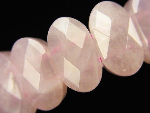 Rose Quartz AA ++ 2 Holes Faceted Oval 16x9x7mm 1strand (Bracelet)