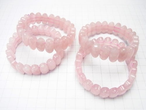 Rose Quartz AA ++ 2 Holes Faceted Oval 16x9x7mm 1strand (Bracelet)