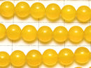 Yellow Color Chalcedony Round 6mm 1strand beads (aprx.14inch / 35cm)